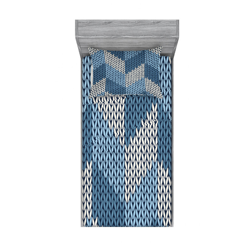 Microfiber Chevron Sheet Set, Twin Sheet Set with Fitted Sheet