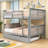 Full Over Full Wooden Bunk Bed With Twin Trundle And Convertible Design-761137985