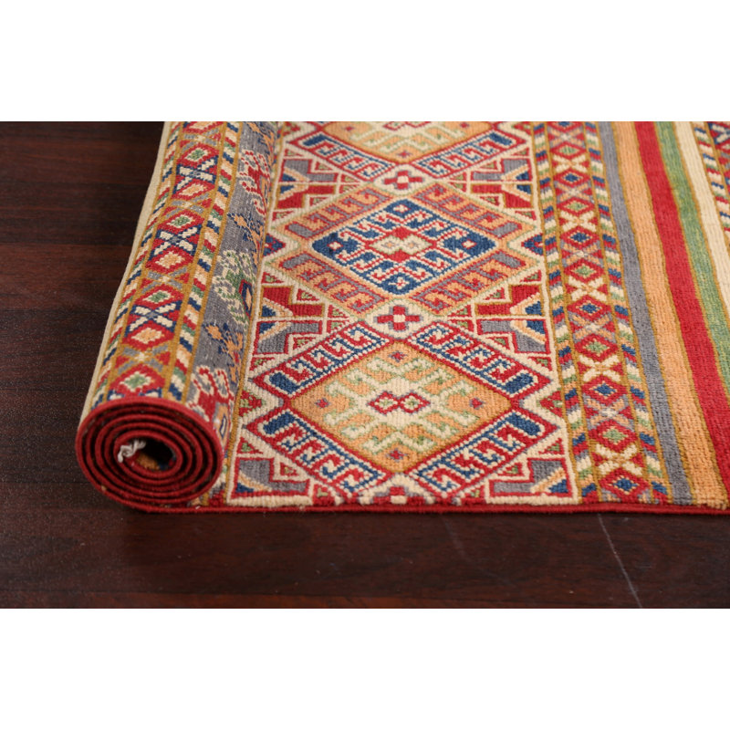 Tapis de couloir unique en laine noué à la main 2 pi 7 po x 9 pi 10 po New Age