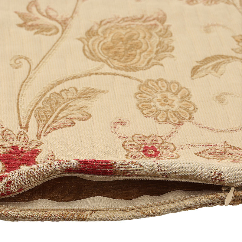Zurich Floral Jacquard Cushion Cover, 45 x 45cm, Champagne Cream