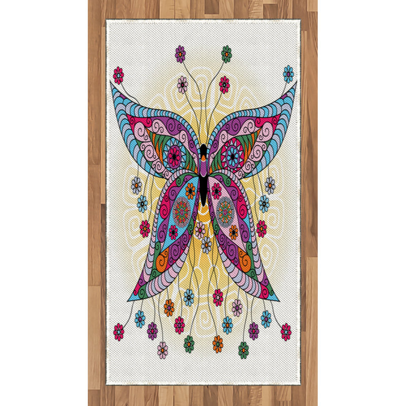 Butterfly Purple Area Rug, Rectangle 2'7" x 5'