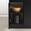 Olio Kitchen Island Matte Black and Faux White Marble