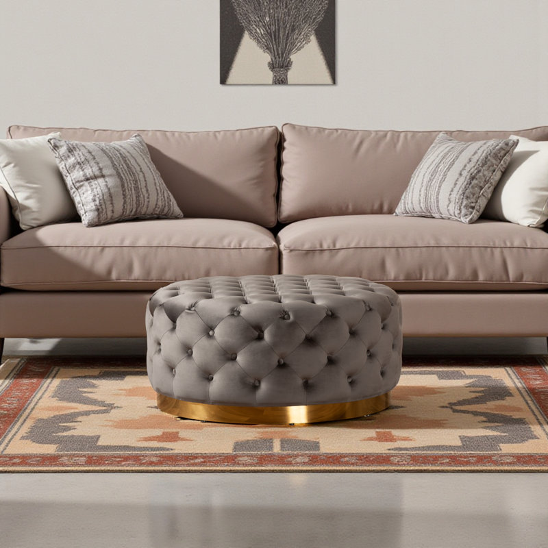 Izic Upholstered Ottoman, Gray