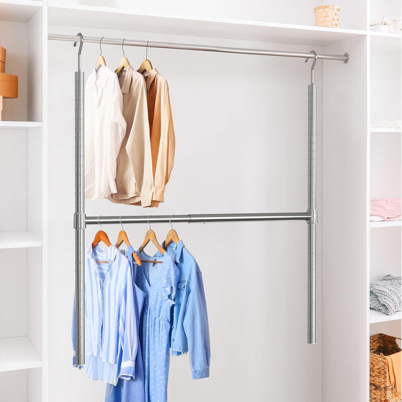 Adjustable Closet Hanging Rod, Chrome