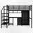 Full Metal Loft Bed With Built-In Desk And Storage