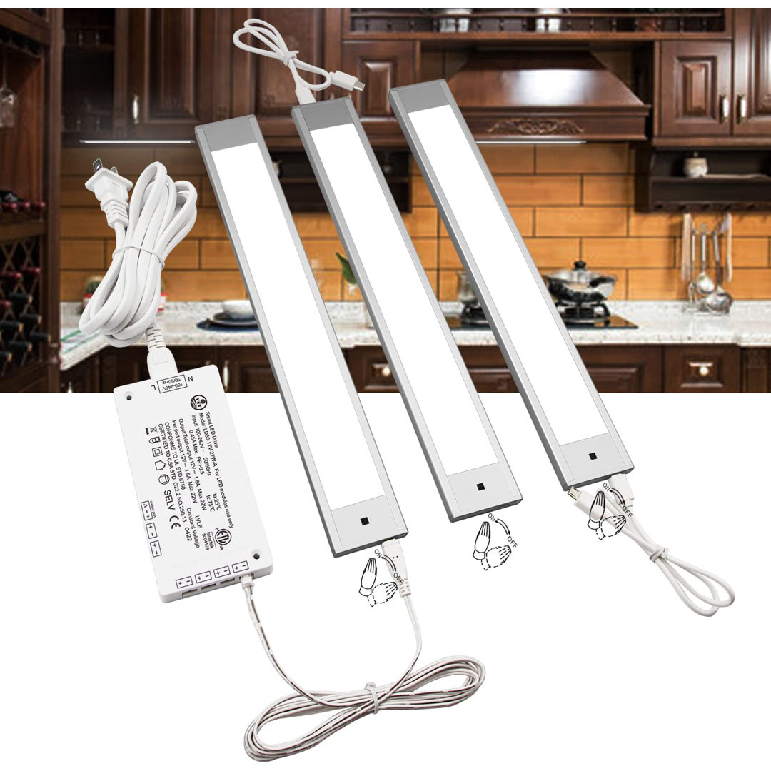 VST No-Drill Under Cabinet Lights - Hand Wave Control, Brightness Adjustable for Kitchen & Closet   VST