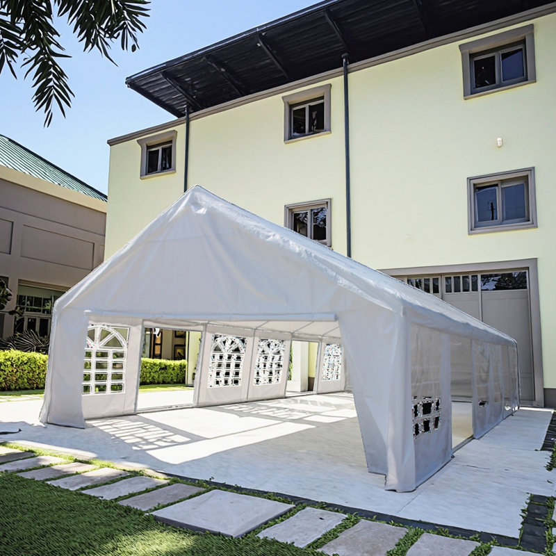 Grande tente de réception 20 x 40 pi - structure stable, rouille, abri de jardin extérieur en polyéthylène, cadre