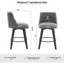 Ensemble de 2 tabourets de bar pivotants de 25 po de hauteur moderne avec revêtement en lin et dossier capitonné, tabourets de bar à cadre en bois massif pour îlot de cuisine, bar à déjeuner ou pub à domicile, assemblage facile-132046157