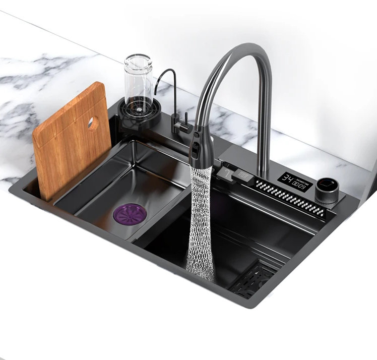 Évier de cuisine en acier inoxydable à double cuve 29,5 po L