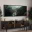 «Mystical Misty Forest River Modern Art», très grande impression d'art-100937122-111665447