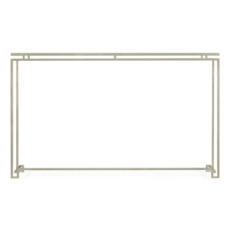 Simply Elegant 55'' W Glass Console Table, Clear, 33.5" H x 55" W x 14" D, Light Antique Gold