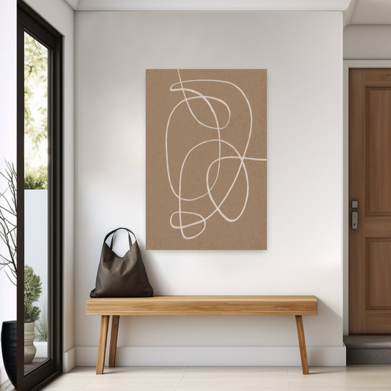 Minimalist Line Composition 04, art mural contemporain abstrait, H 60 po x l 40 po