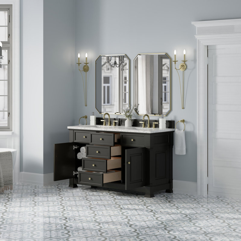 Brookfield 60'' W Vanity, Eternal Jasmine Pearl, Black Onyx