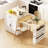 82.7 Inch Extendable Kitchen Island Dining Table For 2-6, White Wood Grain, Double Storage, 2 Ac Outlets, 1 , Type-C, Drawers With 82.7", White, Storage Design, Drawers, Side Shelves, Easy Maintenance-1102005463
