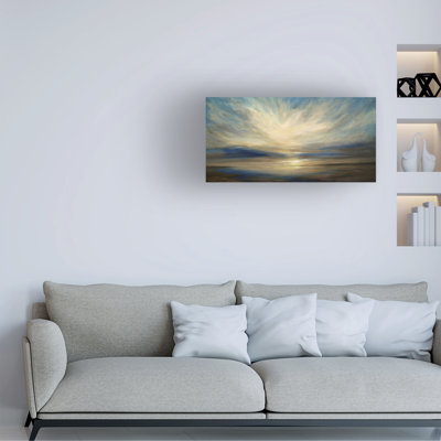 Art mural sur toile tendue - "Wallswept Clouds" Sheila Finch pour décoration de salon, de chambre à coucher ou de bureau - 16 x 32