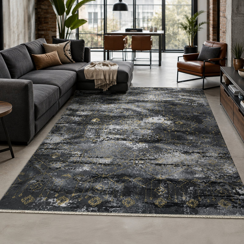 Abstract Cotton and Chenille Flatweave Area Rug, 120 x 180 cm