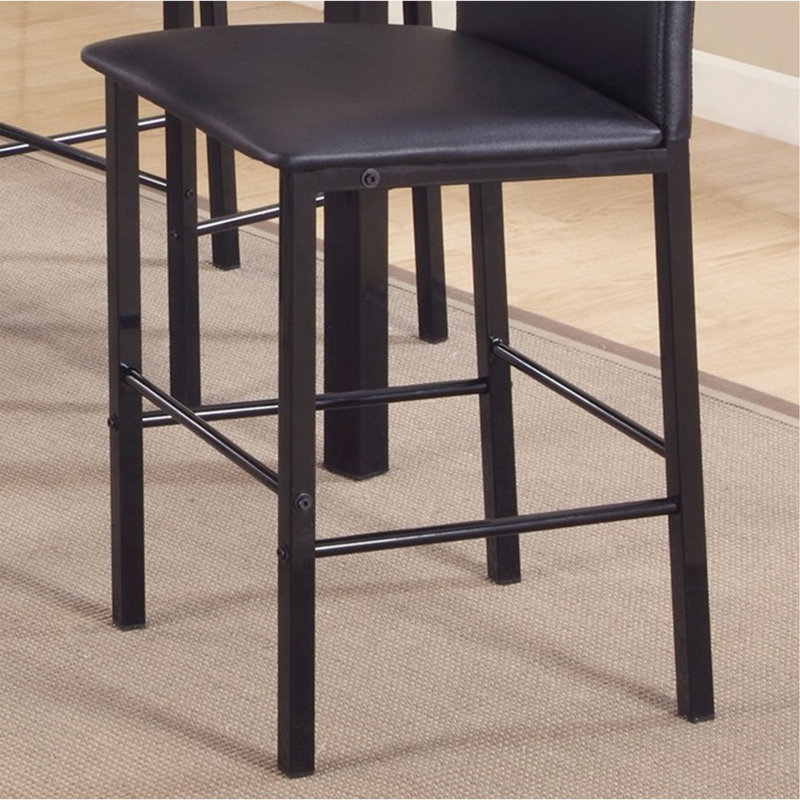 Chaises de salle à manger en métal Citico avec structure en métal noir, ensemble de 4