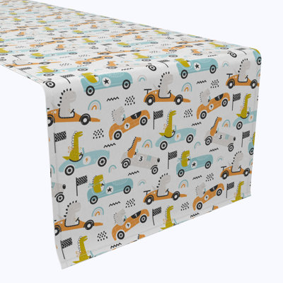 Table Runner, 100% Cotton, 16X108", Dino Racers