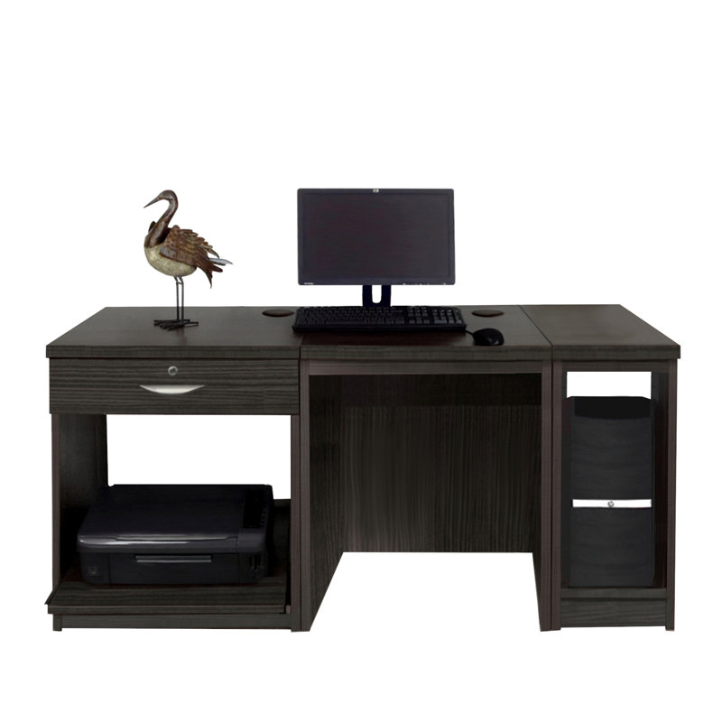 Walshaw Solid Wood Computer Desk, Black Havana