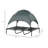 Gray Elevated Pet Cot, 48 Inch, With Airflow Optimization And Portable Sun Protection Canopy Top Bed 48" Gray, Fabric