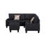 Canapé modulaire 6 pièces, noir-1900565424