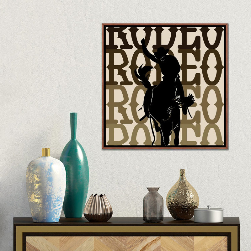 Rodeo 1 Piece Wall Art on Canvas, 45.72 cm H x 45.72 cm W x 4.445 cm D, Classic Wood