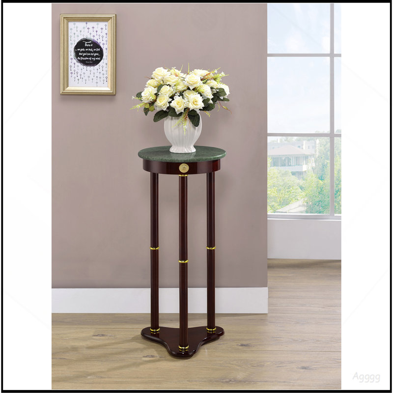 Table d'appoint Elna Merlot et Vert avec support pour plantes à plateau rond