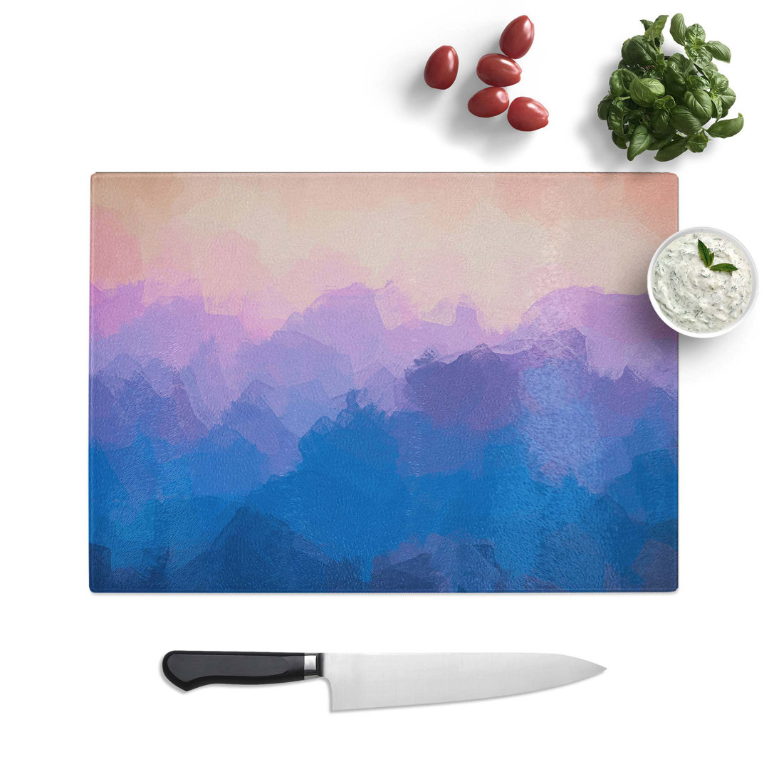 Tempered Glass Mountains Chopping Board
