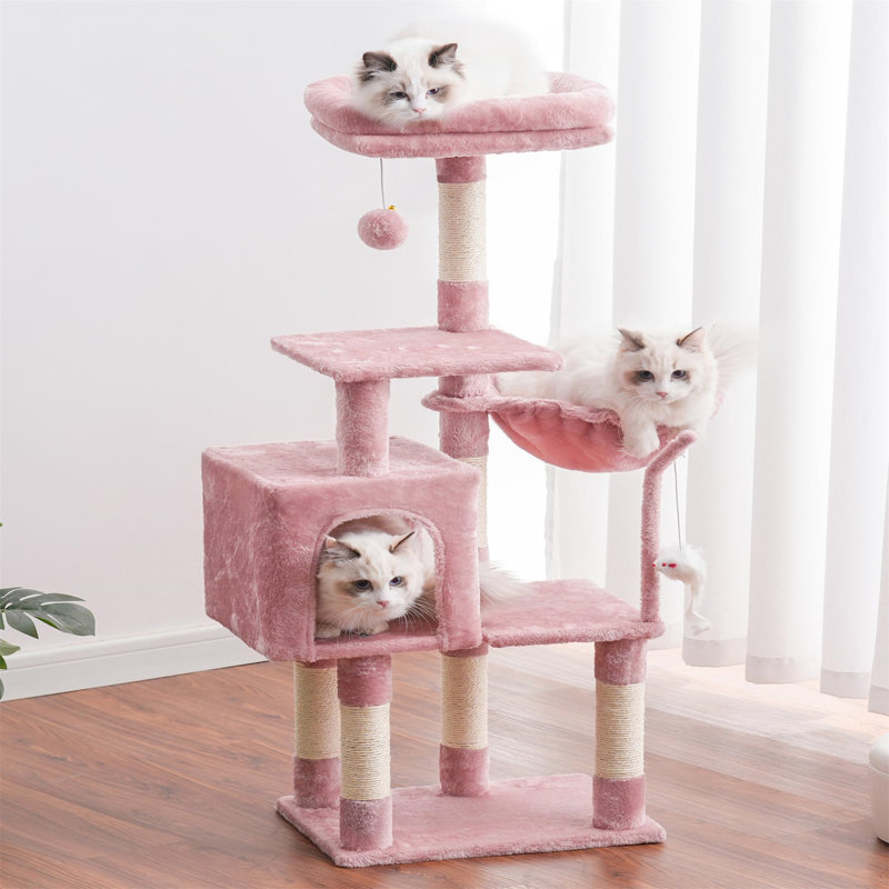 Arbre à chat Evola, H 43,31 po x l 12,6 po x L 17,32 po, Rose