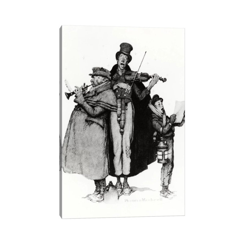 Carolers by Norman Rockwell - Wrapped Canvas Painting, 30.48cm H x 20.32cm W x 1.905cm D