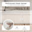 Canapé simple beige en osier avec accoudoirs doubles-116836059
