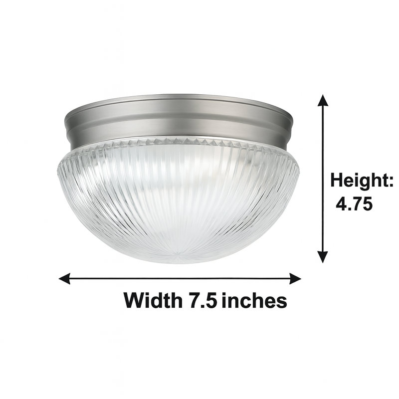 Villalba Glass Flush Mount, 4.75" H x 7.5" W