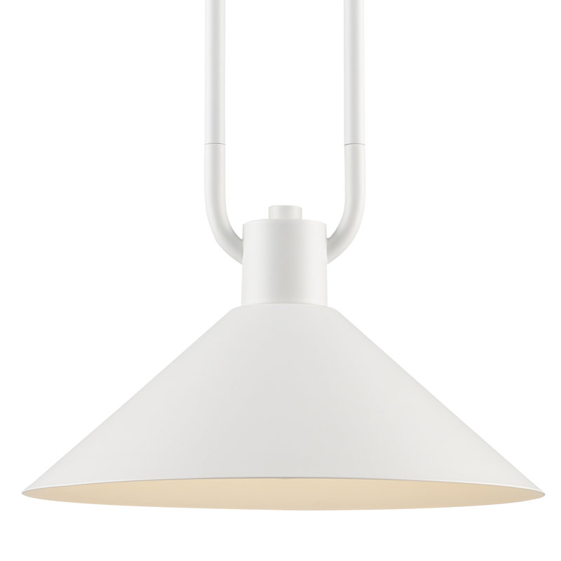 Luminaire suspendu industriel Fayra, H 11,75 po x l 17 po x P 17 po, Blanc