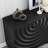 59" Sideboard with Spiral Grain Accent, 4-Door Modern Buffet Cabinet for Kitchen or Living Room Storage, Black-855757610