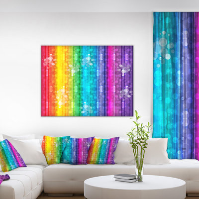 Rainbow Effects Illustration Abstract Graphic Art on Wrapped Canvas