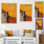 Pleine lune se levant au-dessus de la vieille ville - salon d'art moderne Mid-Century-2041157127-2077085765