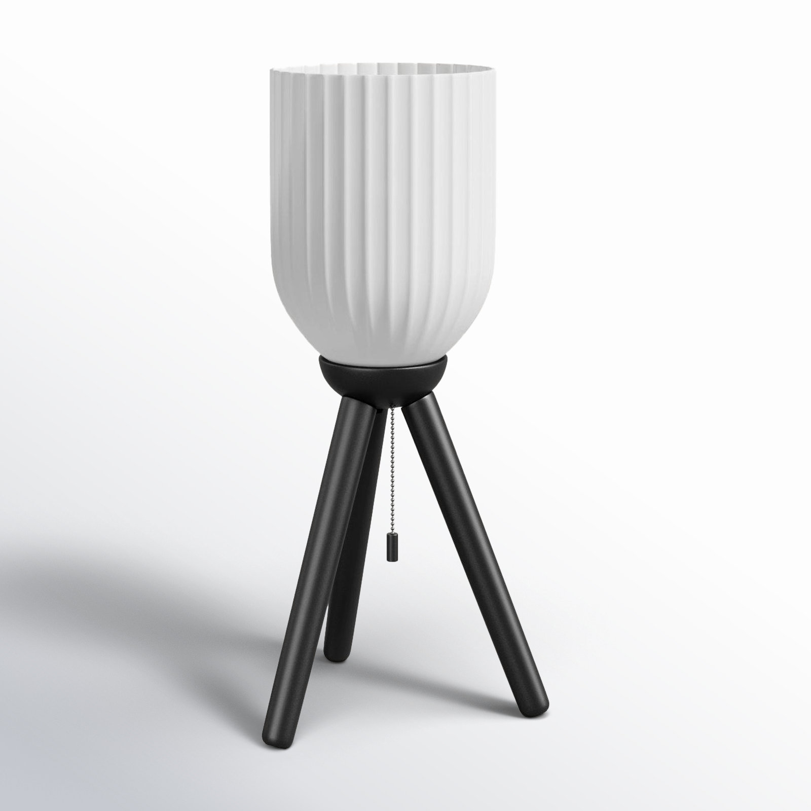 Lapka Solid Wood Tripod Lamp, Black