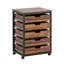 Commode de rangement en bois à 5 tiroirs avec roulettes