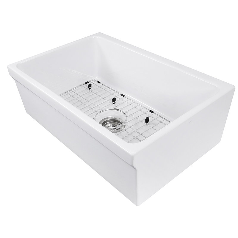 Pranav 29.5'' L Single Bowl Fireclay Kitchen Sink