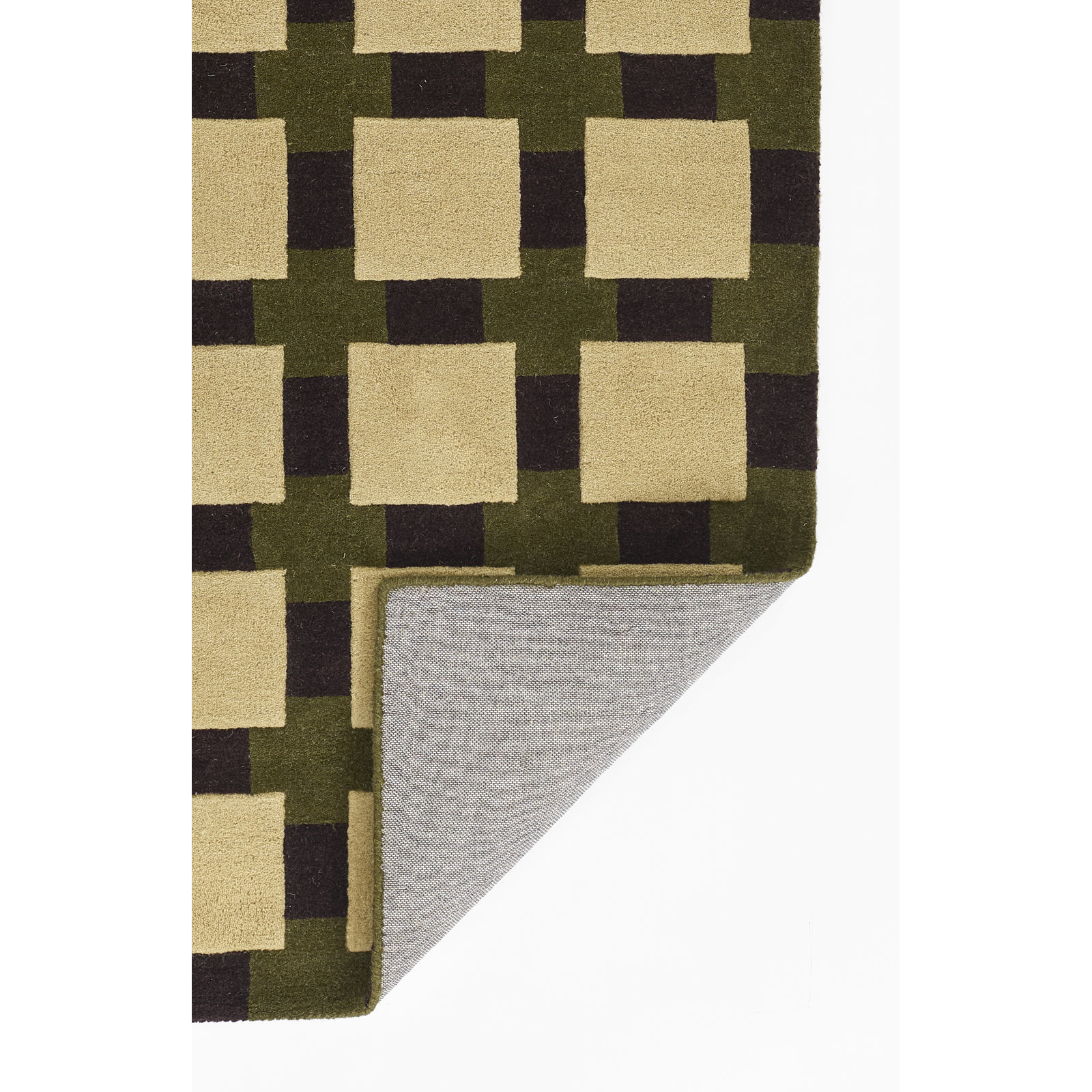 Hand-Tufted Geometric Rug, Green, Runner 2'3" x 8'