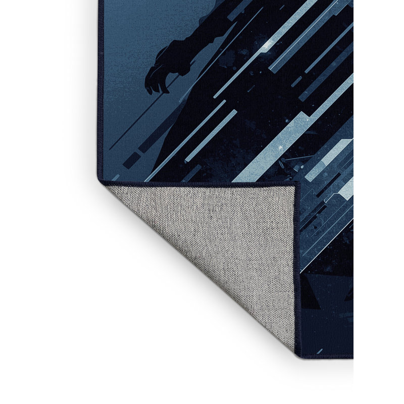 Tapis gris élégant et chic lavable à la machine Brennan Shadowblade Assassin, 5 x 8