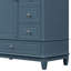 Meuble-lavabo de 36 po avec lavabo en céramique, panneau de fibres à densité moyenne et base en bois massif, 3 tiroirs et armoire avec tablettes, finition peinte gris-bleu, meuble-lavabo autoportant avec trous de robinet de 4 pouces