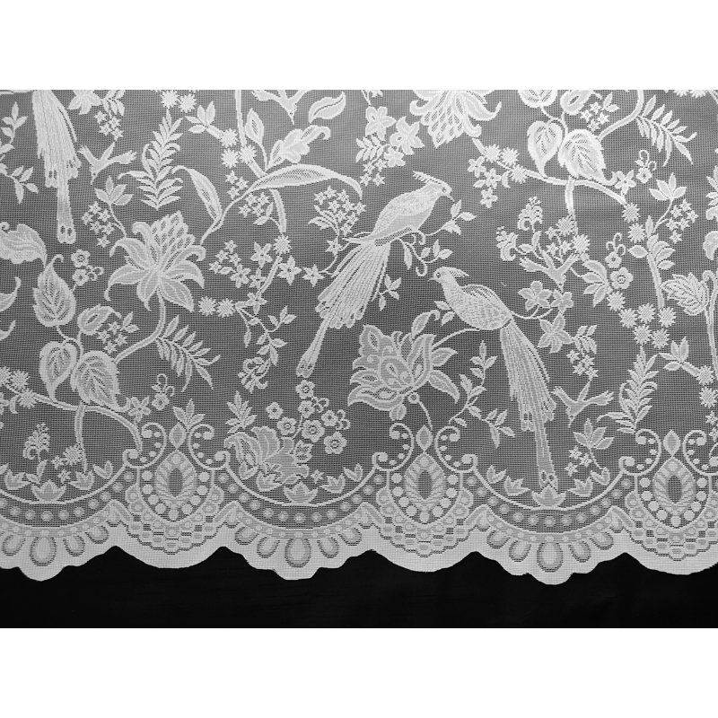 Bessie Lace Semi Sheer Curtain Single Panel, 400cm Width x 137cm Drop