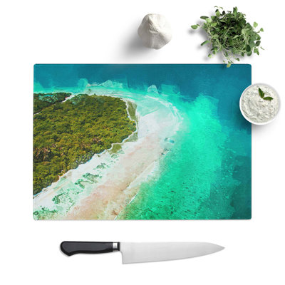 Glass Maldives Beach in Abstract Chopping Board