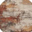 Tapis extérieur rond lavable abstrait 8 pi rouille et beige