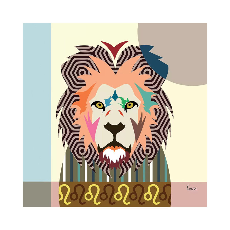 Leo Zodiac by Lanre Studio - Wrapped Canvas Print, 93.98 cm H x 93.98 cm W x 3.175 cm D