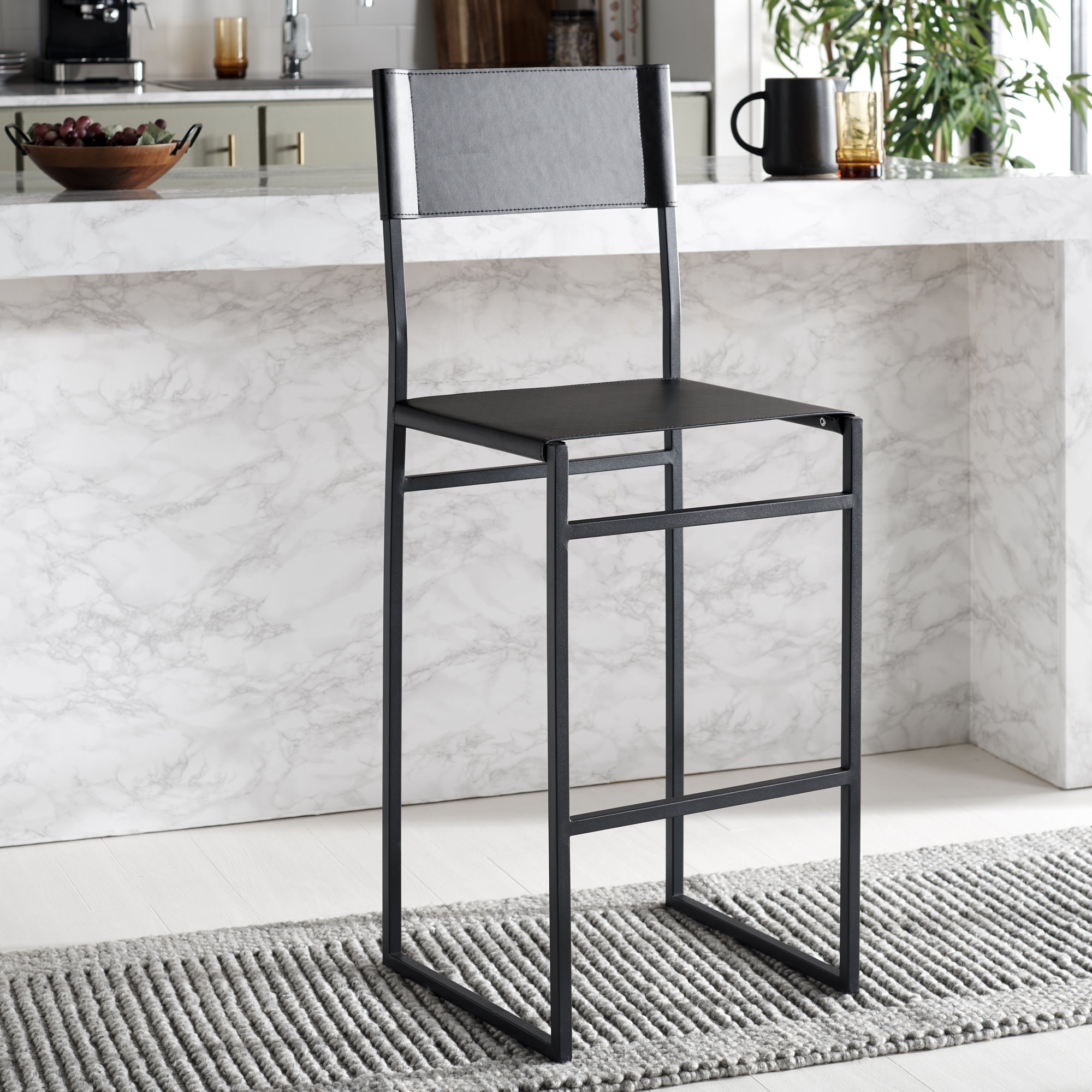 Fairbanks Bar & Counter Stool, Bar Stool (30" Seat Height), Black