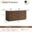 Meuble-lavabo double 72 po en noyer clair Zanica-129171917