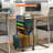 8-Tier Rolling File Cart with Hanging File Folders & 2-Sided Bookcase for Office/Home Organization