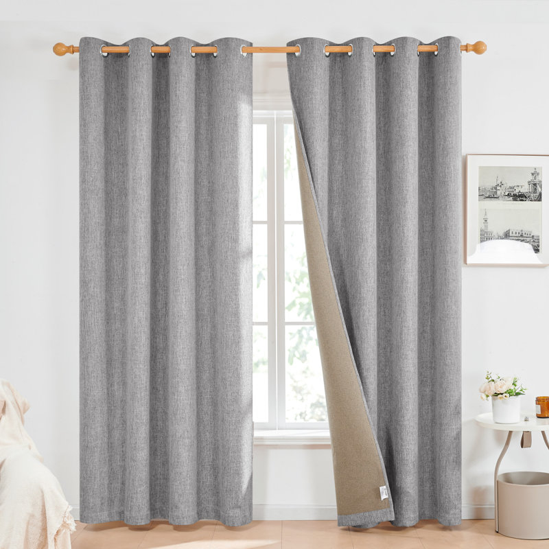 Milay Blackout Grommet Curtain Panel, 52" W x 96" L, Light Gray